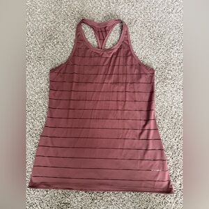 Athleta Maroon Striped Racerback Tank Top